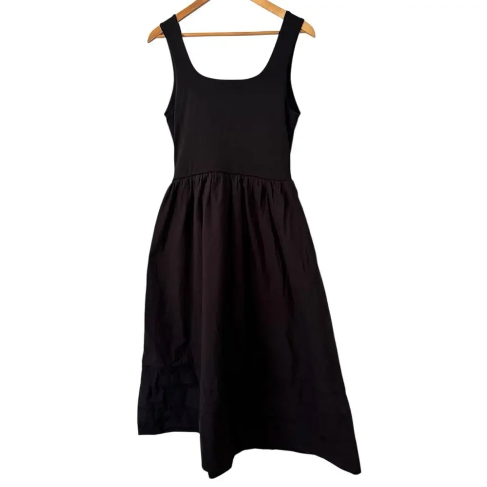 NWT J. Crew Petite Drop Waist Mixy Dress Black Size MP Midi Dress - Picture 5 of 8